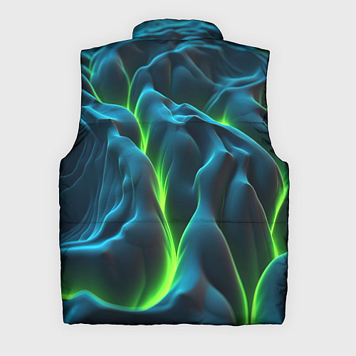 Мужской жилет Зеленая кислотная текстура с плитами / 3D-Черный – фото 2