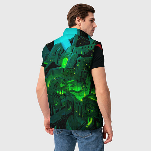 Мужской жилет Зелёный город / 3D-Красный – фото 4