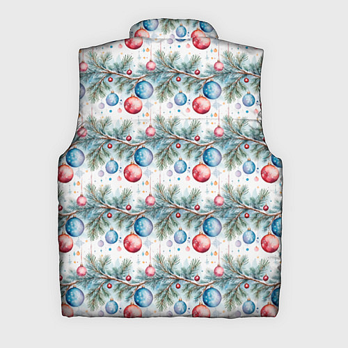 Мужской жилет Узор из елочных шаров на ветке / 3D-Черный – фото 2