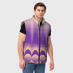 Мужской жилет Фиолетовый градиент в полоску, цвет: 3D-светло-серый — фото 2