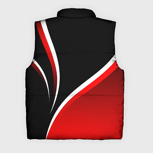 Мужской жилет Кавасаки - красные волны / 3D-Светло-серый – фото 2