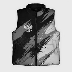 Мужской жилет Герб РФ - монохромный, цвет: 3D-черный