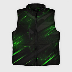 Мужской жилет Dark black green abstract