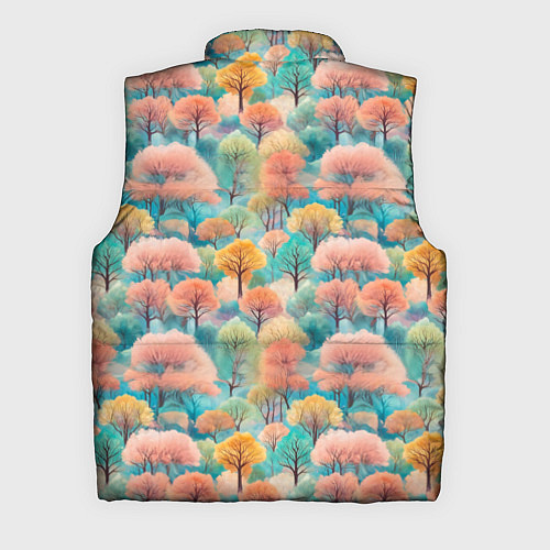 Мужской жилет Деревья разноцветные узор / 3D-Светло-серый – фото 2