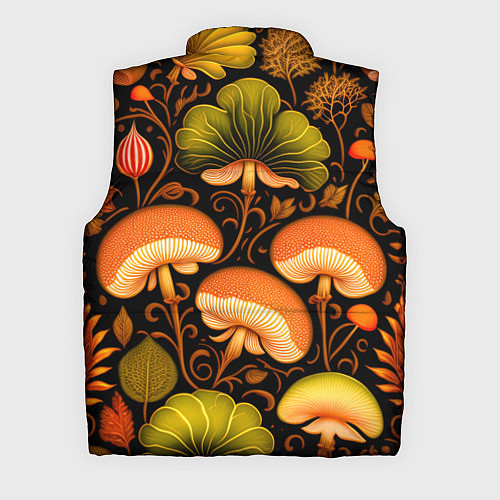 Мужской жилет Грибы с листвой узор / 3D-Светло-серый – фото 2