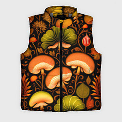 Мужской жилет Грибы с листвой узор