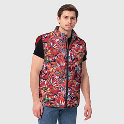Мужской жилет Осенние цветы с пятнами, цвет: 3D-красный — фото 2