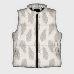 Мужской жилет Бежевый паттерн с перьями