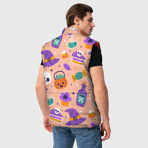 Мужской жилет Halloween skulls pattern / 3D-Красный – фото 4