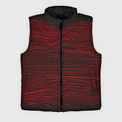 Мужской жилет Красные горизонтальные полосы на черном фоне, цвет: 3D-черный