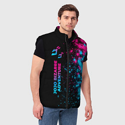 Мужской жилет JoJo Bizarre Adventure - neon gradient: по-вертика, цвет: 3D-черный — фото 2
