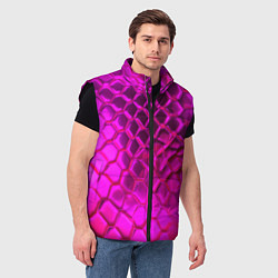 Мужской жилет Объемные розовые соты, цвет: 3D-черный — фото 2