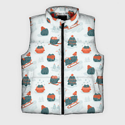 Мужской жилет Зимние веселые лягушки