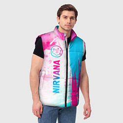 Мужской жилет Nirvana neon gradient style: по-вертикали, цвет: 3D-черный — фото 2