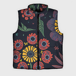 Мужской жилет Простые цветы на глубоком синем