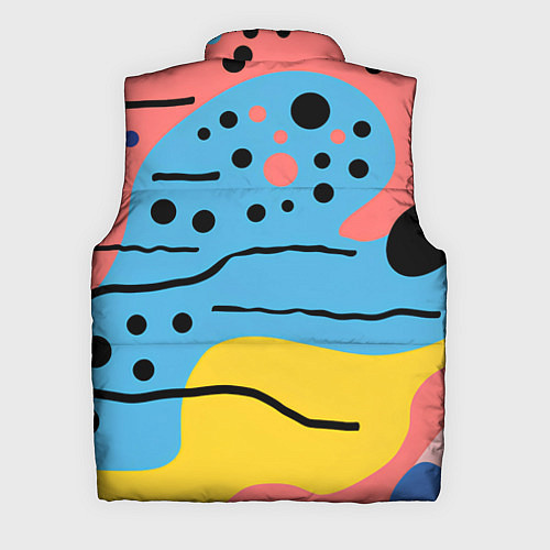 Мужской жилет Абстракция с черными пятнами на разноцветном фоне / 3D-Светло-серый – фото 2