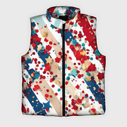 Мужской жилет Новогодние линии красный синий