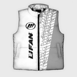 Мужской жилет Lifan speed на светлом фоне со следами шин: по-вер
