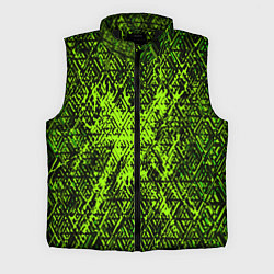Мужской жилет Зелёная глитч инфекция, цвет: 3D-черный