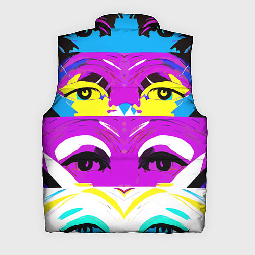 Мужской жилет Eyes - pop art - neural network / 3D-Черный – фото 2