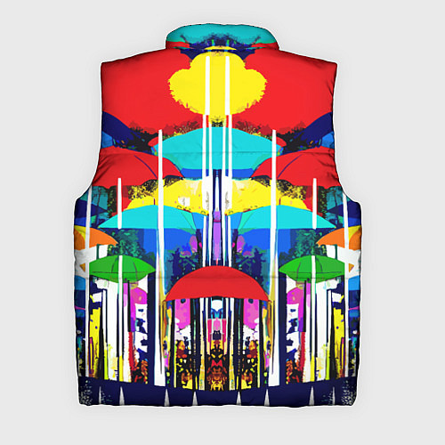 Мужской жилет Mirror pattern of umbrellas - pop art / 3D-Черный – фото 2