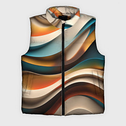 Мужской жилет Волнистая объёмная текстура - нейросеть, цвет: 3D-светло-серый