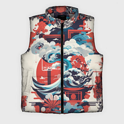 Мужской жилет Рисунок в Японском стиле, цвет: 3D-светло-серый
