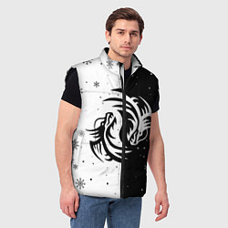 Мужской жилет Инь Янь - Драконы, цвет: 3D-черный — фото 2