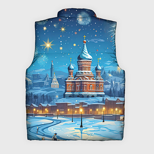 Мужской жилет Новогодняя Москва / 3D-Светло-серый – фото 2
