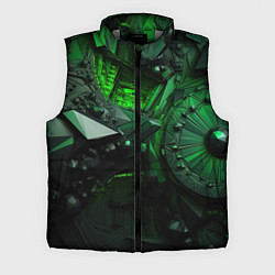Мужской жилет Объемные зеленые абстракции, цвет: 3D-светло-серый