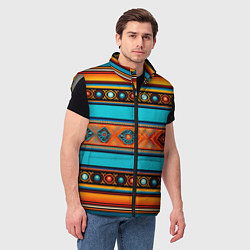 Мужской жилет Этнический принт в горизонтальную полоску, цвет: 3D-светло-серый — фото 2