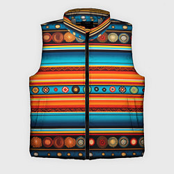 Мужской жилет Этнический узор в горизонтальную полоску