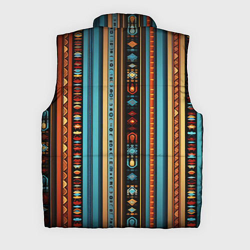 Мужской жилет Этнический паттерн в вертикальную полоску / 3D-Черный – фото 2
