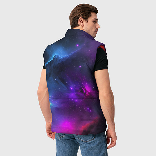 Мужской жилет Бескрайний космос фиолетовый / 3D-Красный – фото 4