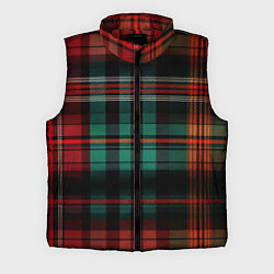 Мужской жилет Красно-зелёная шотландская клетка