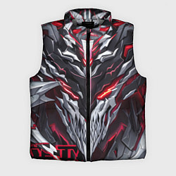 Мужской жилет Красный неоновый кибер демон, цвет: 3D-светло-серый