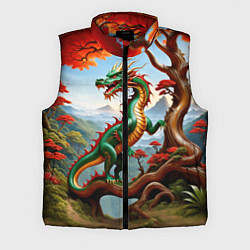 Мужской жилет Зеленый деревянный дракон
