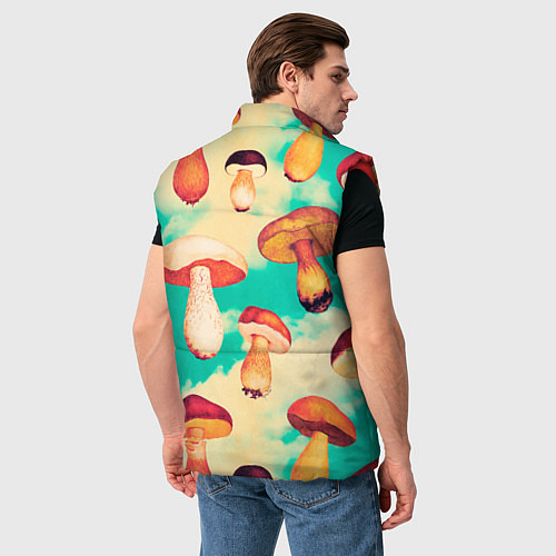 Мужской жилет Грибы в небе паттерн / 3D-Красный – фото 4