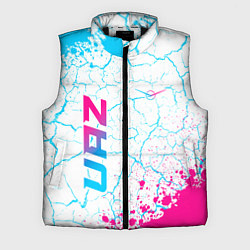 Мужской жилет UAZ neon gradient style вертикально, цвет: 3D-черный