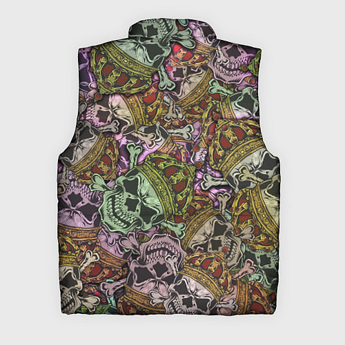 Мужской жилет Череп с короной паттерн / 3D-Светло-серый – фото 2