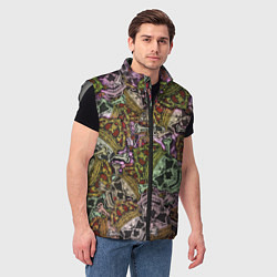 Мужской жилет Череп с короной паттерн, цвет: 3D-светло-серый — фото 2