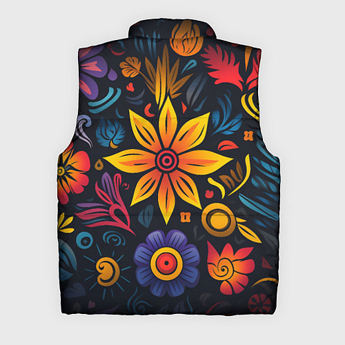 Мужской жилет Растительный узор в латино-американском стиле / 3D-Черный – фото 2