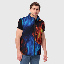 Мужской жилет Огонь и вода как две стихии, цвет: 3D-черный — фото 2