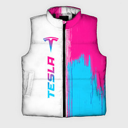Мужской жилет Tesla neon gradient style по-вертикали, цвет: 3D-черный