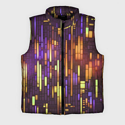Мужской жилет Неоновые полосы жёлтые, цвет: 3D-черный