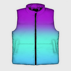 Мужской жилет Фиолетовый бирюзовый голубой неоновый градиент