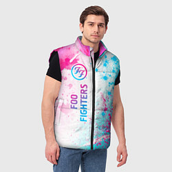 Мужской жилет Foo Fighters neon gradient style по-вертикали, цвет: 3D-черный — фото 2