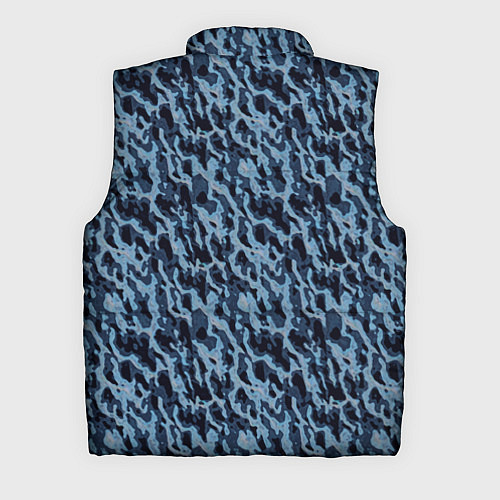 Мужской жилет Размытый пятнистый синий / 3D-Черный – фото 2