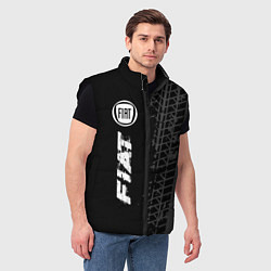 Мужской жилет Fiat speed на темном фоне со следами шин по-вертик, цвет: 3D-черный — фото 2