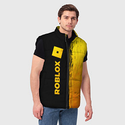 Мужской жилет Roblox - gold gradient по-вертикали, цвет: 3D-черный — фото 2